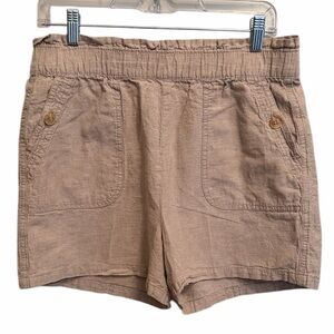 Joe Fresh Women’s 4 Pocket Linen Shorts in Light Tan. Size Medium